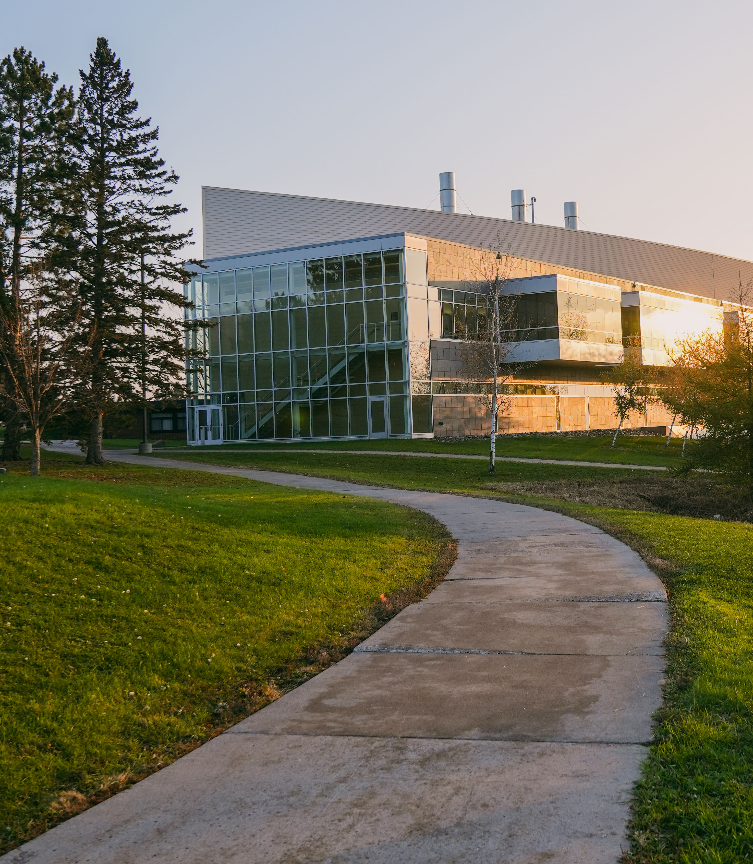 Swenson Science Building at sunset