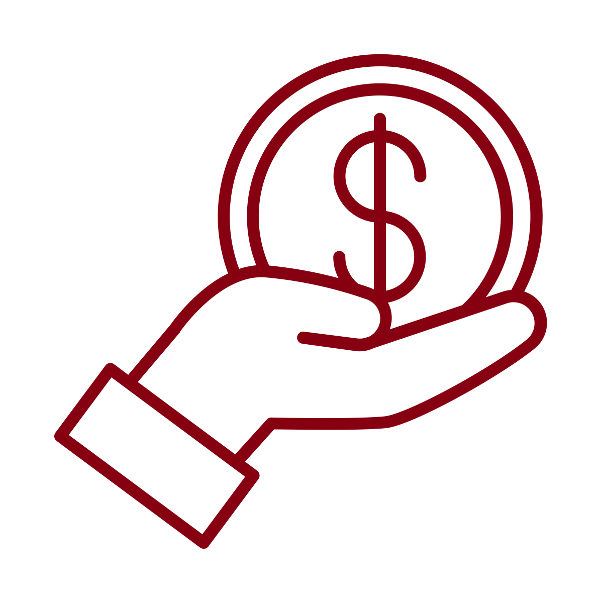 Icon of hand holding money
