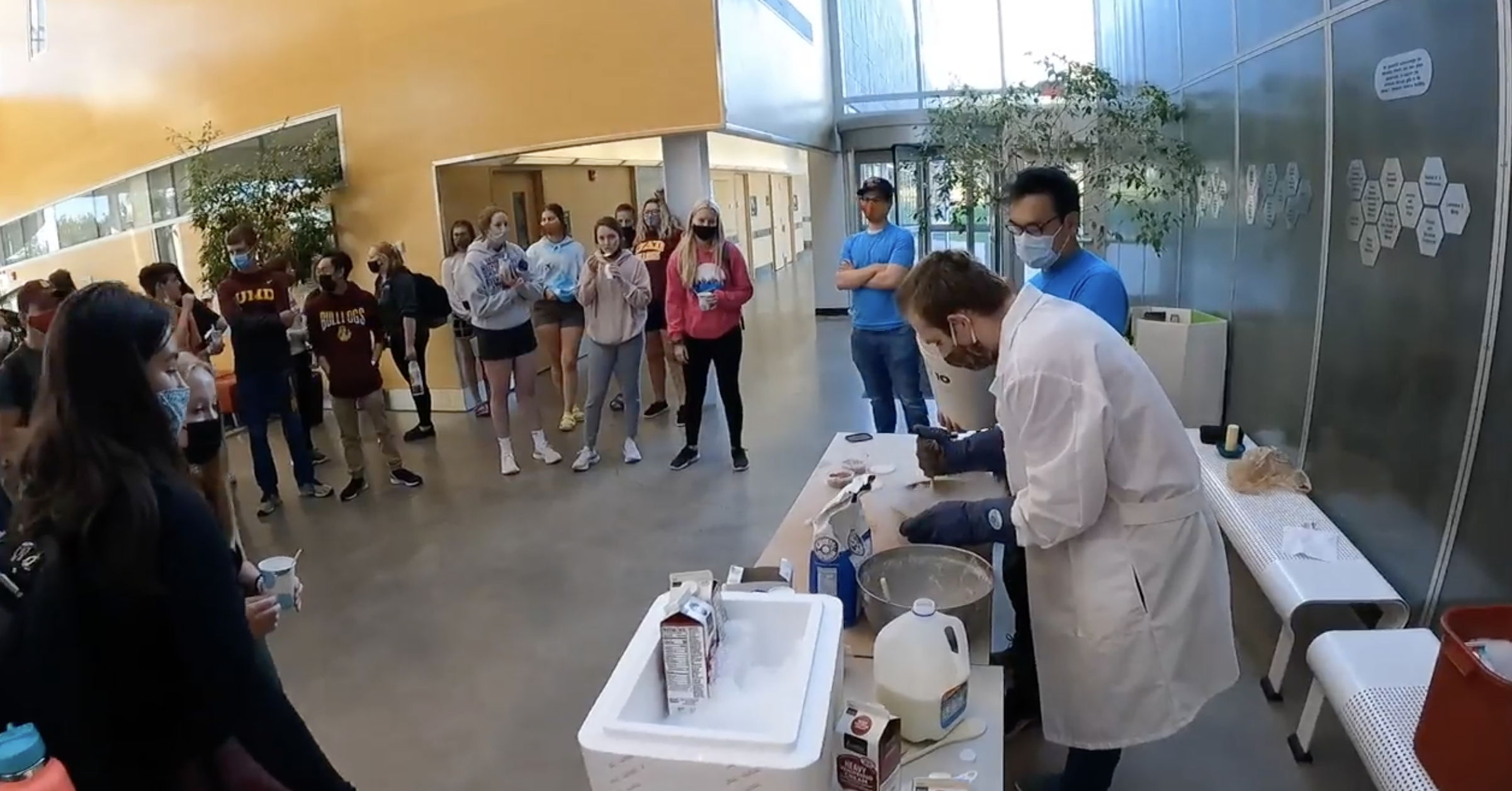The Chemistry Club hosts a liquid N2 ice cream event with 100+ student attendees.