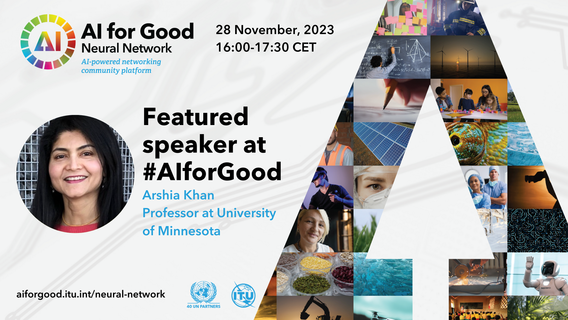 Featured speaker at #AIforGood is Dr. Arshia Khan