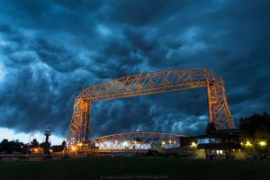 Duluth Lift Bridge with Storm Clouds