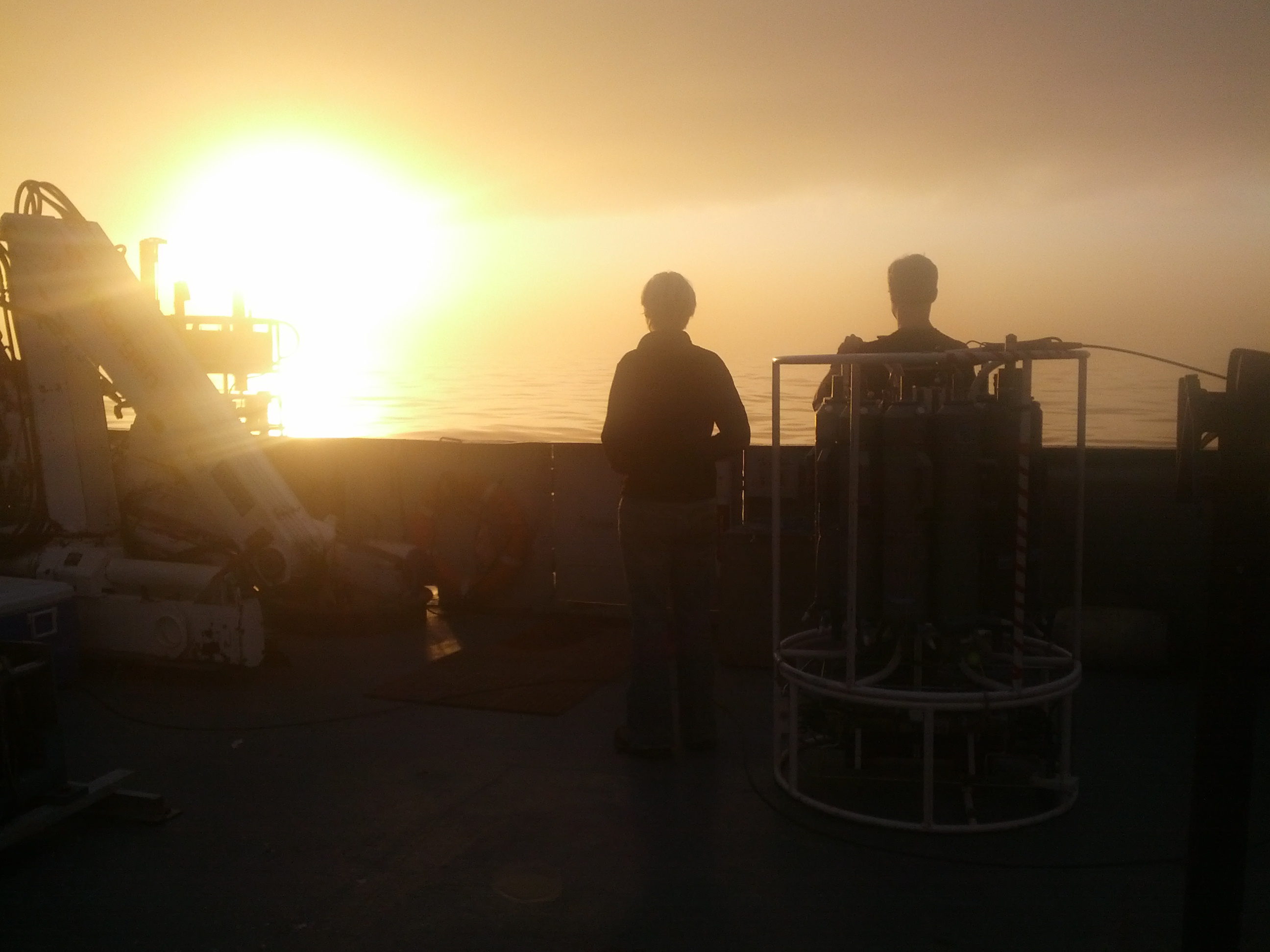 A sunset on Lake Superior from the R/V Blue Heron